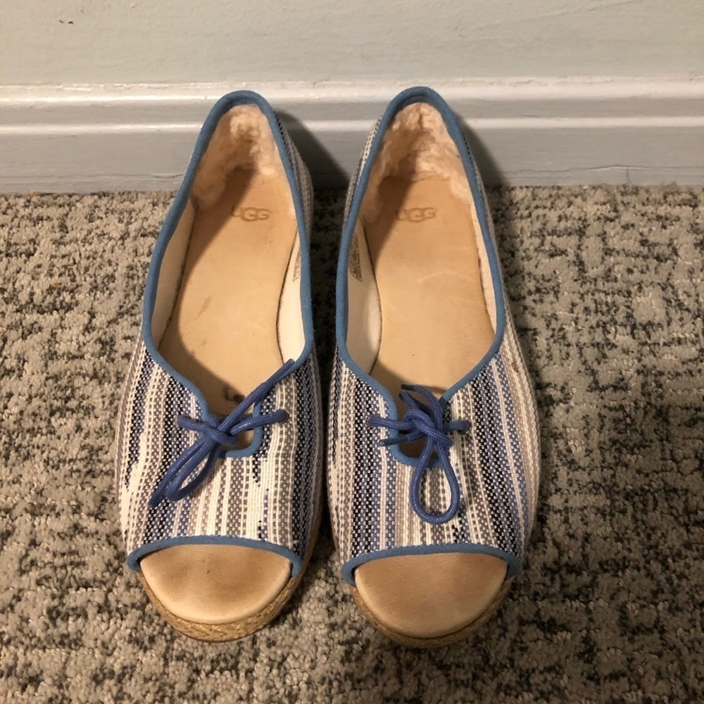 Ugg Marleigh Serape Genuine Lamb Fur Multicolored Sandal Size 8